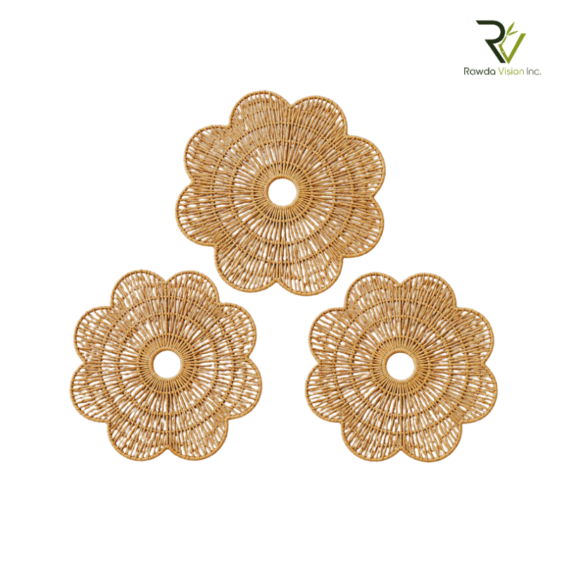 Floral Seagrass Wall Decor Set
