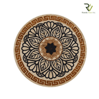 Jute Printed Round Rug (black)