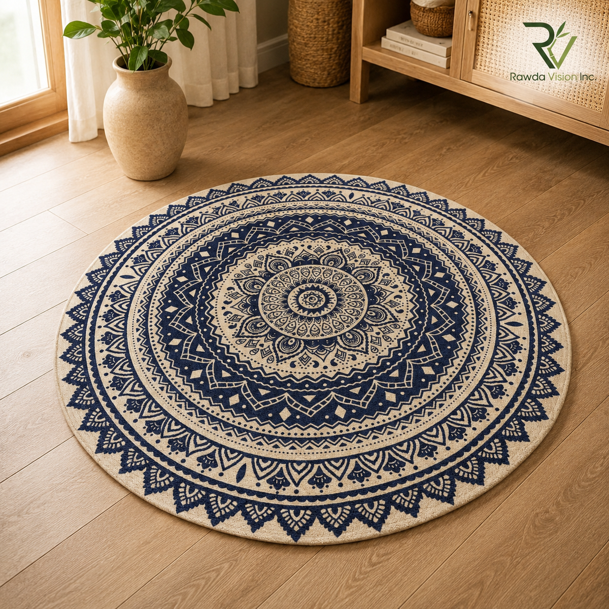 Jute Printed Round Rug