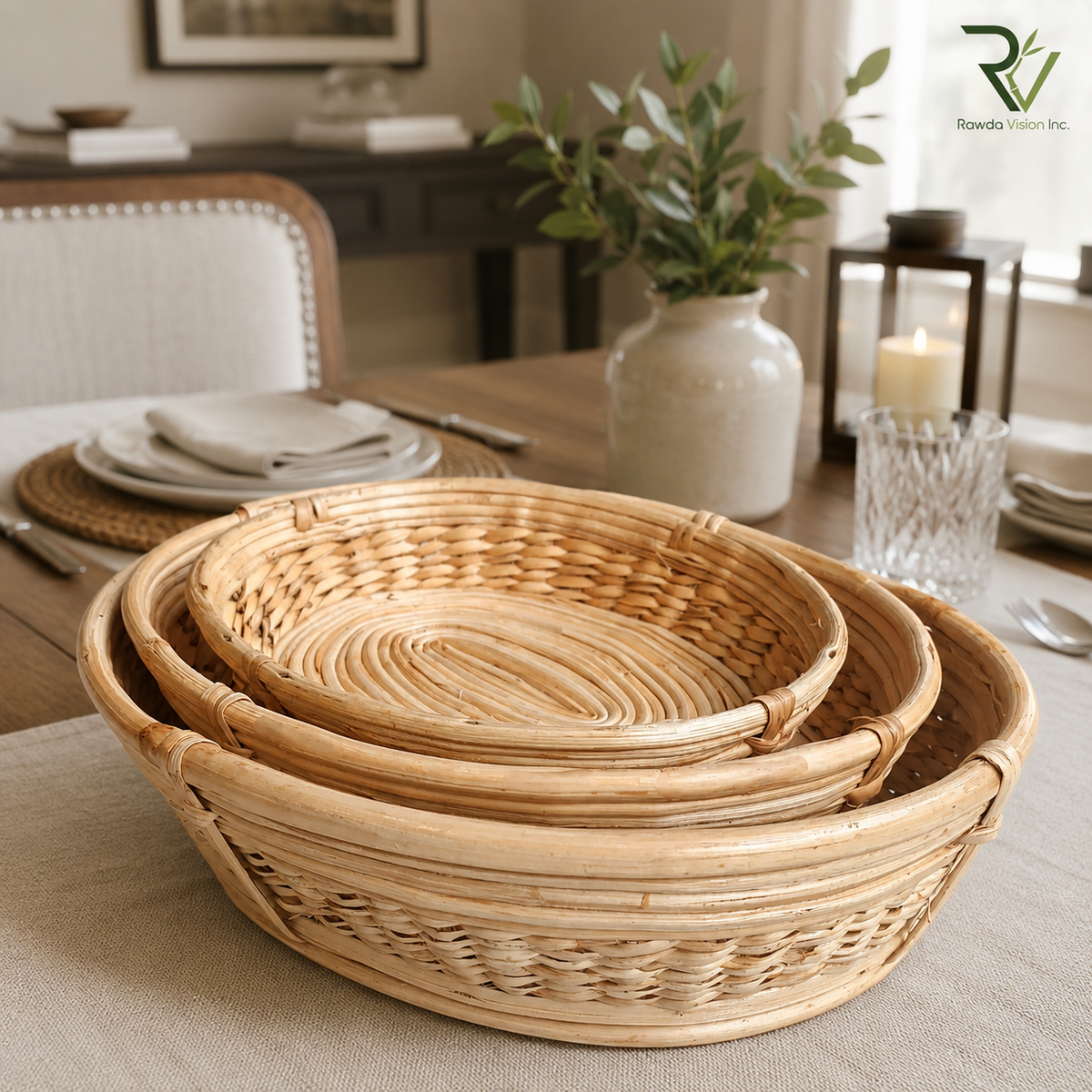 Cane Arvo Oval Basket