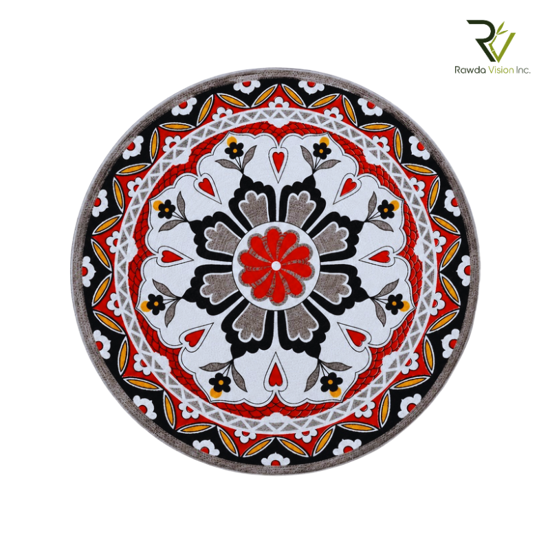 Jute Printed Round Rug (multi)