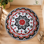 Jute Printed Round Rug (multi)